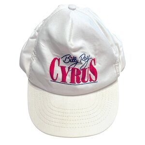 VINTAGE 1992 BILLY RAY CYRUS white concert snap back baseball cap/hat LIKE NEW